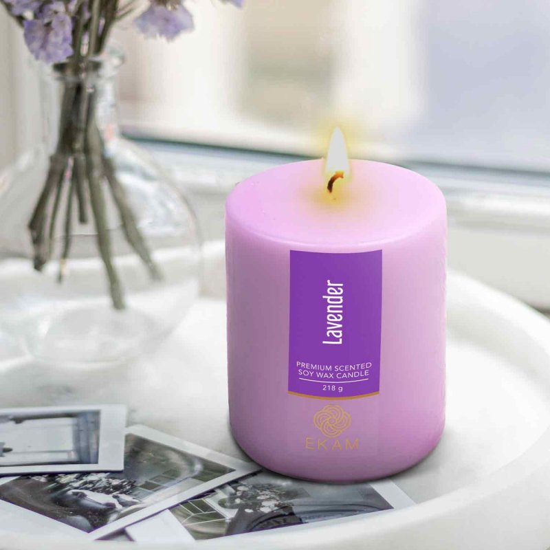 Lavender Pillar Scented Candle