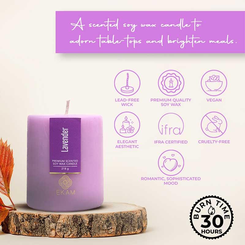 Lavender Pillar Scented Candle