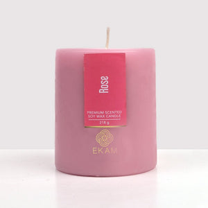 Rose Pillar Scented Candle