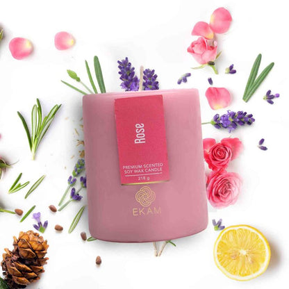 Rose Pillar Scented Candle