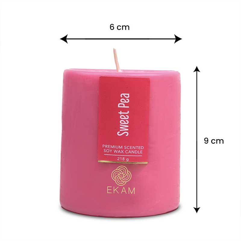 Sweet Pea Pillar Scented Candle