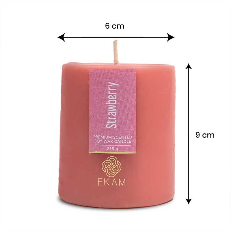 Strawberry Pillar Scented Candle