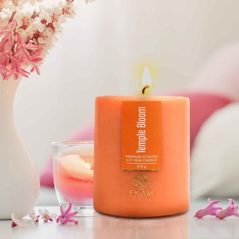 Temple Bloom Pillar Scented Candle