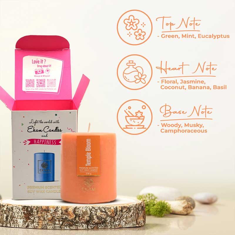 Temple Bloom Pillar Scented Candle