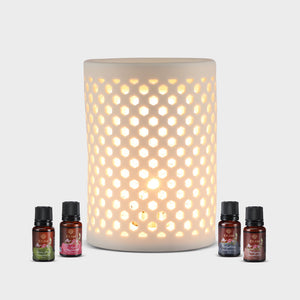 Honeycomb Premium Oil Warmer with 4 Fragrance Oils