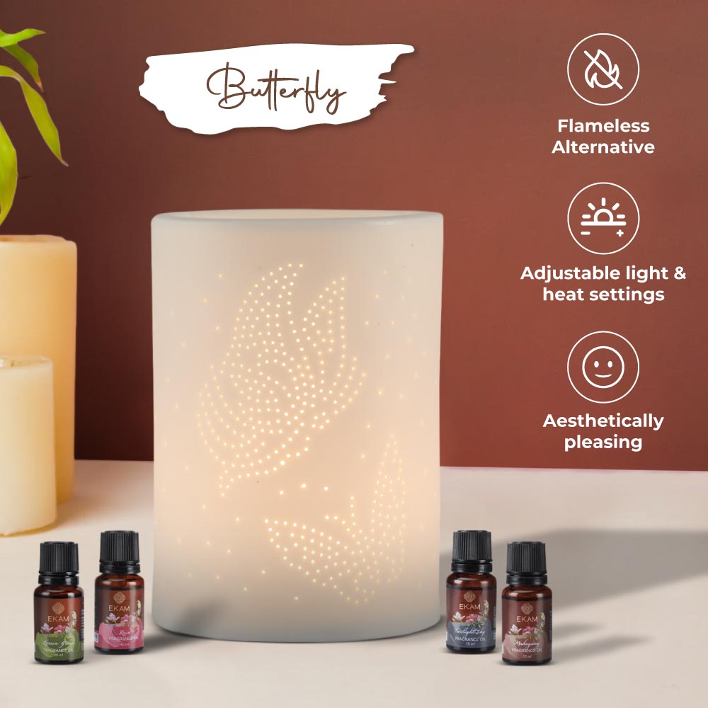 Butterfly Premium Oil Warmer with 4 Fragrance Oil