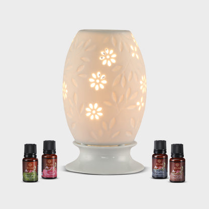Floral Premium Oil Warmer with 4 Fragrance Oil