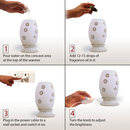 Floral Premium Oil Warmer with 4 Fragrance Oil