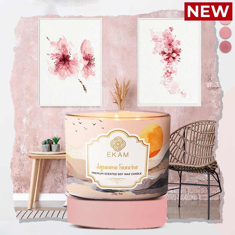 Japanese Sunrise 3 Wick Soy Wax Scented Candle